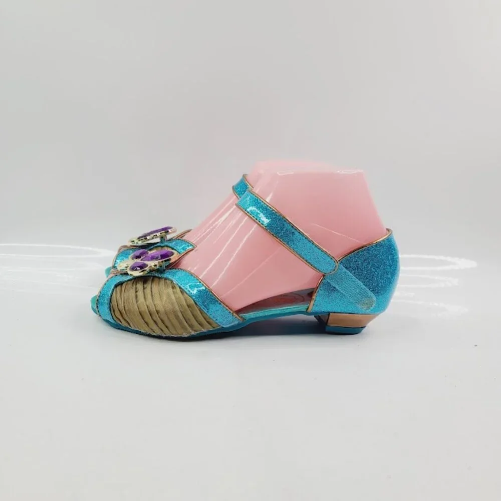 Disney Girl's Blue Jasmine‎ Costume Open Toe Princess Casual Mary Jane Shoes 3 - Picture 2 of 9
